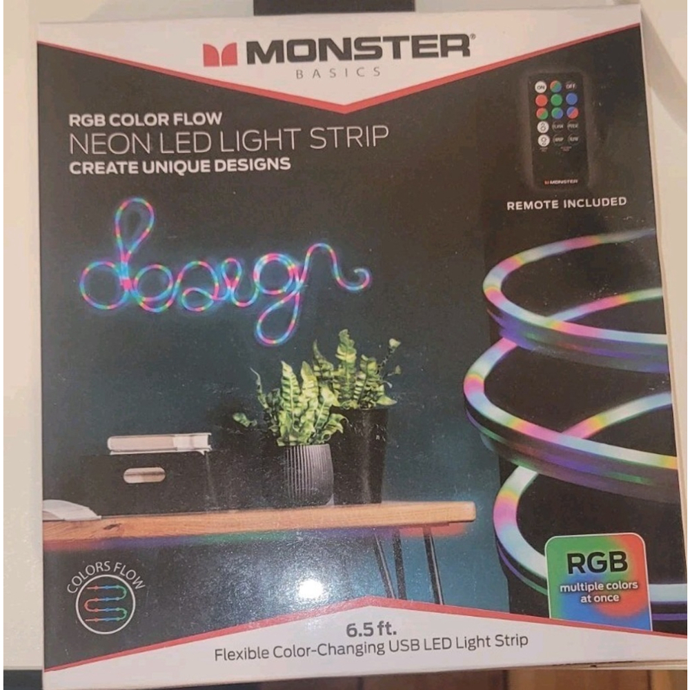 Monster Neon Light Strip 6.5 Feet New In Box